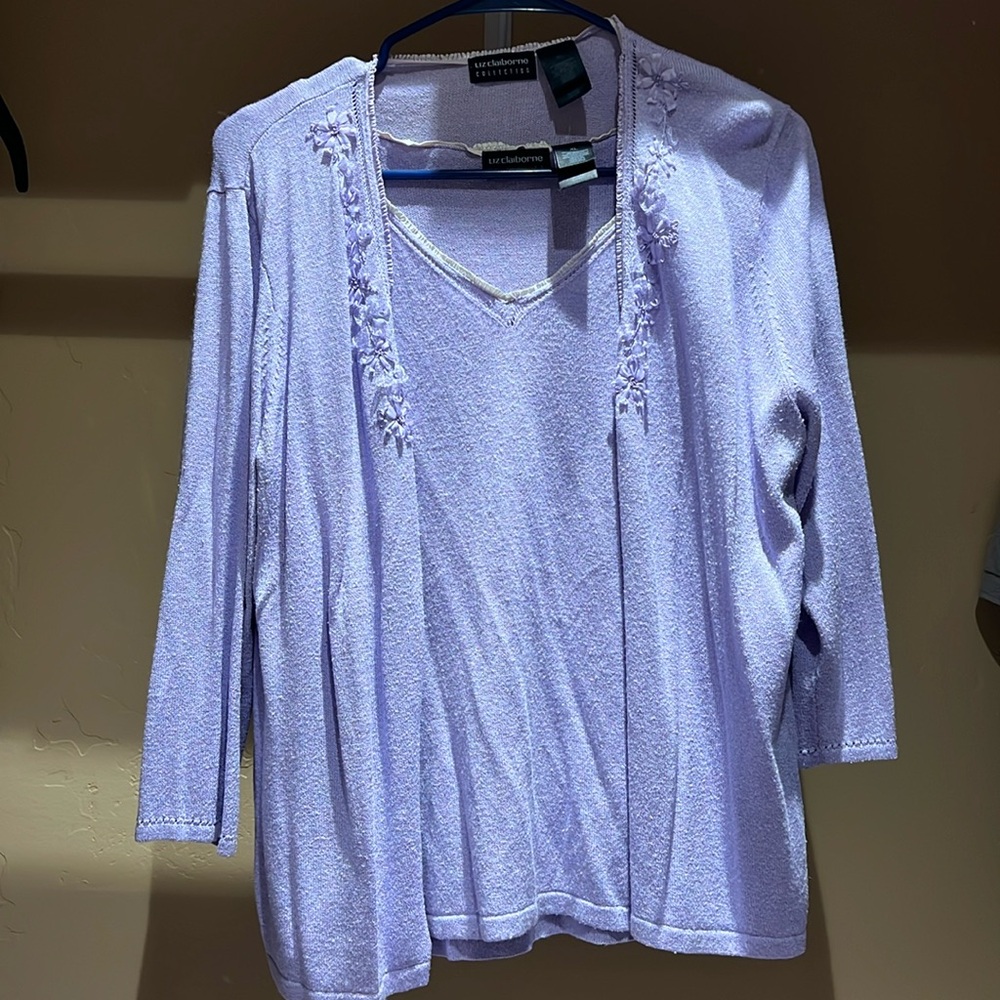 Liz Claiborne shirt and cardigan